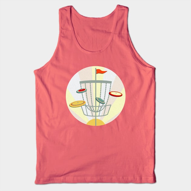 Disc Golf Basket Sunset Tank Top by ameemax